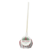 Red Plaid Merry Christmas Trees Custom Party Cake Pops (Front)
