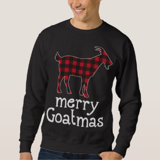 Red Plaid Merry Goatmas Christmas Goat Lovers Sweatshirt