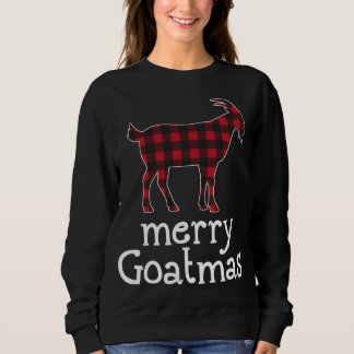 Red Plaid Merry Goatmas Christmas Goat Lovers Sweatshirt
