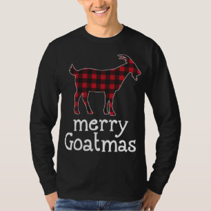 Red Plaid Merry Goatmas Christmas Goat Lovers T-Shirt