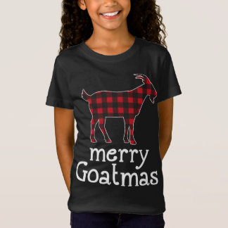 Red Plaid Merry Goatmas Christmas Goat Lovers T-Shirt