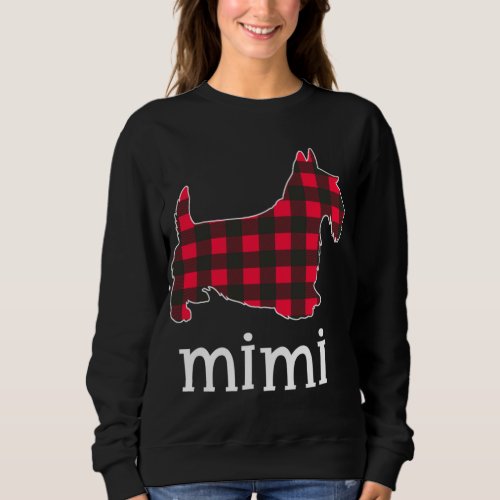 Red Plaid Mimi Grandma Scottie Dog Christmas Match Sweatshirt