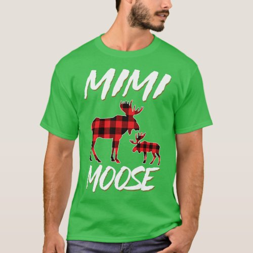 Red Plaid Mimi Moose Matching Family Pajama Christ T_Shirt