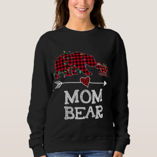 Red Plaid Mom Bear Buffalo Family Mama Pajama Chri Sweatshirt