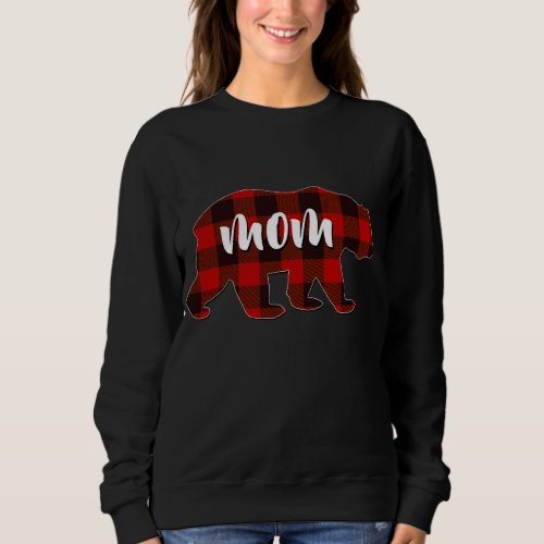 Red Plaid Mom Buffalo Matching Family Mama Pajama  Sweatshirt