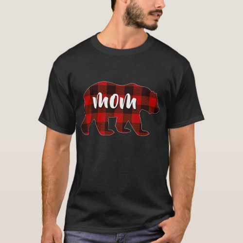 Red Plaid Mom Buffalo Matching Family Mama Pajama  T_Shirt