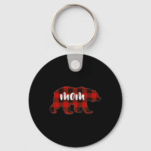 Red Plaid Mom Buffalo Matching Family Mama Pyjamas Keychain
