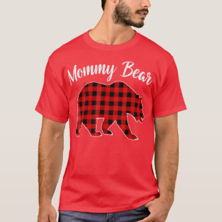 Red Plaid Mommy Bear Matching Buffalo Family Pajam T-Shirt