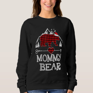 Red Plaid Mommy Bear  Matching Pajama Family Sweatshirt