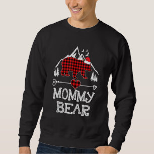 Red Plaid Mommy Bear  Matching Pajama Family Sweatshirt