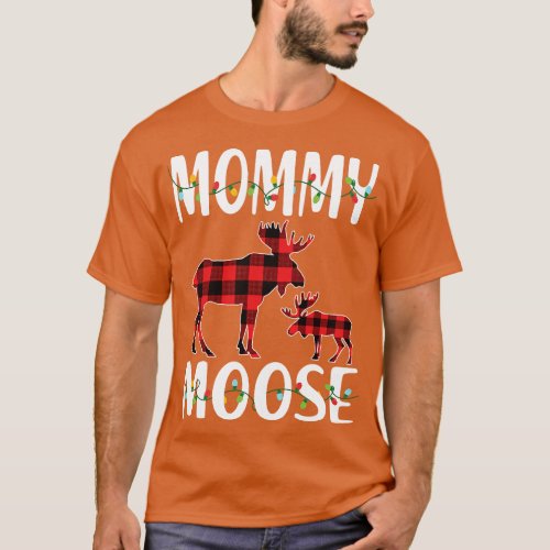 Red Plaid Mommy Moose Matching Family Pajama Chris T_Shirt