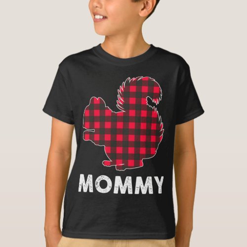 Red Plaid Mommy Squirrel Christmas Matching Family T_Shirt