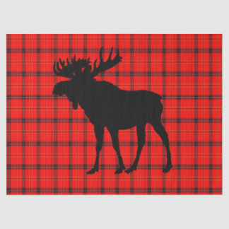 Red Plaid Moose Tissue Paper