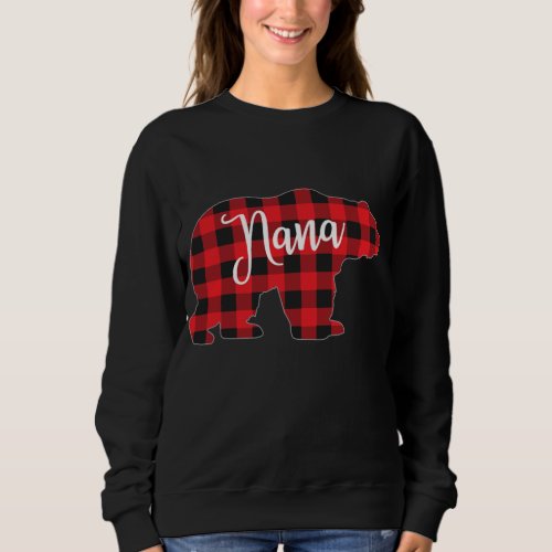 Red Plaid Nana Bear Matching Pajama Family Buffalo Sweatshirt