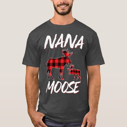 Red Plaid Nana Moose Matching Family Pajama Christ T_Shirt