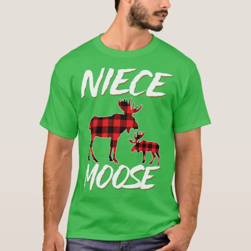 Red Plaid Niece Moose Matching Family Pajama Chris T_Shirt