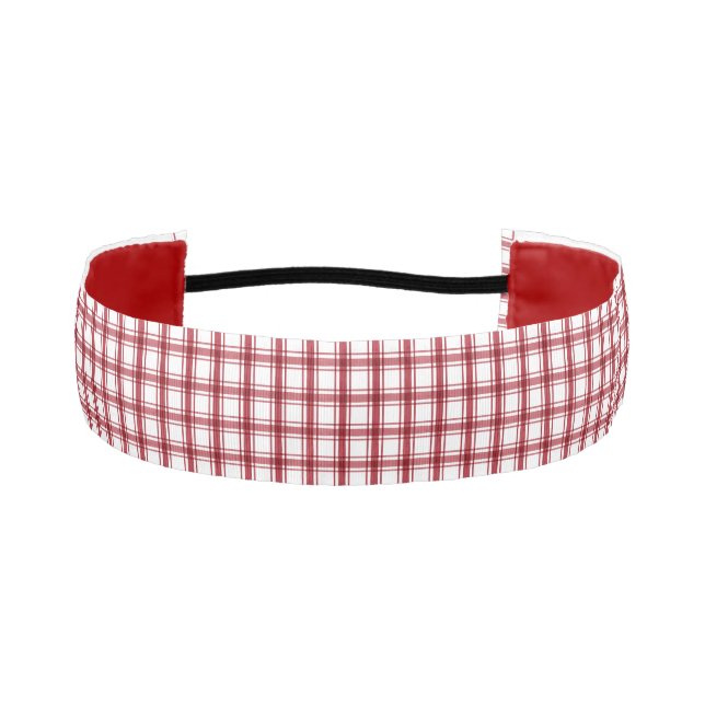 Red Plaid Non-Slip Headbands (Front)