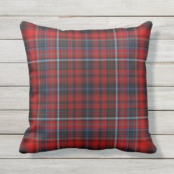 Red Plaid Outdoor Throw Pillow by tjustleft at Zazzle