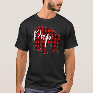 Red Plaid Pap Bear Matching Family Christmas pajam T-Shirt