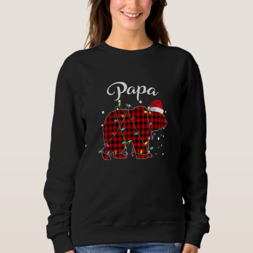 Red Plaid Papa Bear Matching Buffalo Pajama Sweatshirt