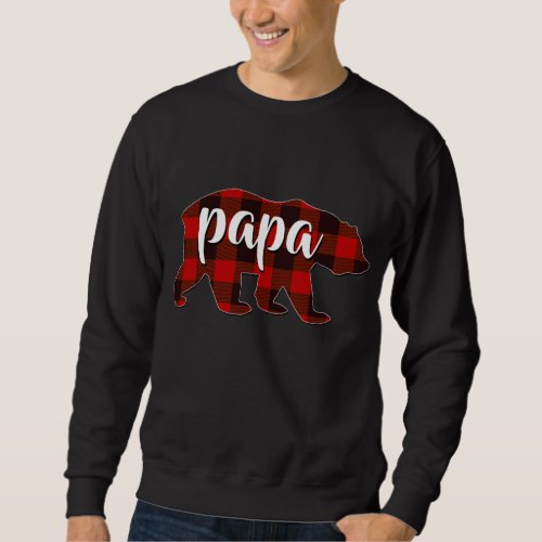 Red Plaid Papa Buffalo Matching Family Dad Pajama  Sweatshirt