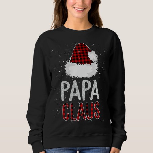 Red Plaid Papa Claus Design _ Matching Family Funn Sweatshirt