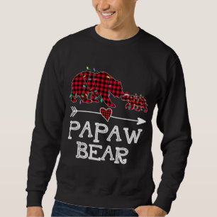 Red Plaid Papaw Bear Buffalo Family Papa Pajama Ch Sweatshirt