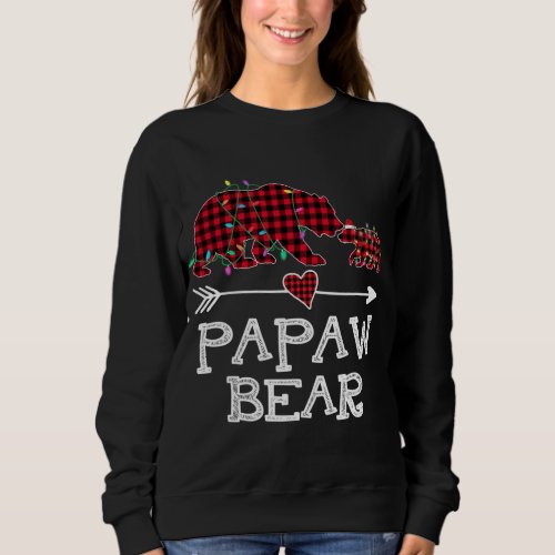 Red Plaid Papaw Bear Buffalo Family Papa Pajama Ch Sweatshirt