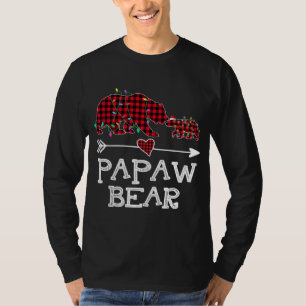 Red Plaid Papaw Bear Buffalo Family Papa Pajama Ch T-Shirt