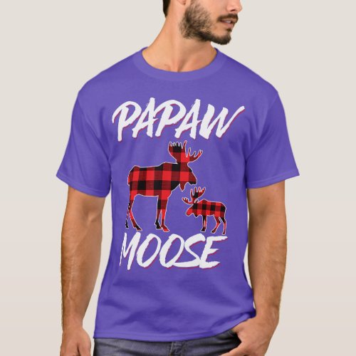 Red Plaid Papaw Moose Matching Family Pajama Chris T_Shirt