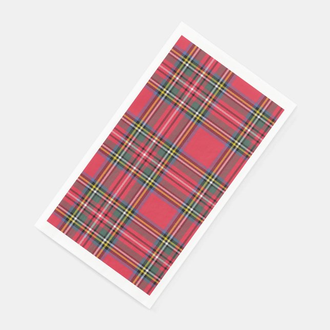 Red Plaid  Paper Guest Towels (Corner)