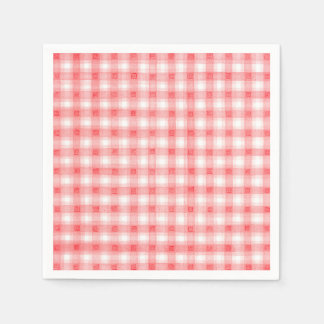 Red Plaid Paper Napkins