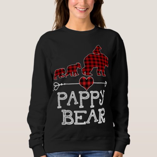 Red Plaid Pappy Bear Matching Family Christmas Eve Sweatshirt