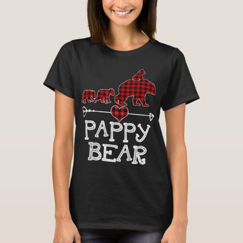 Red Plaid Pappy Bear Matching Family Christmas Eve T_Shirt