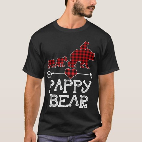 Red Plaid Pappy Bear Matching Family Christmas Eve T_Shirt