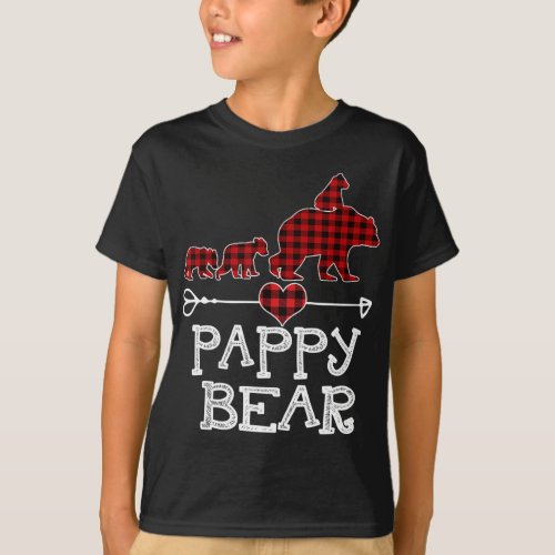 Red Plaid Pappy Bear Matching Family Christmas Eve T_Shirt