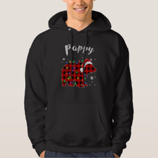 Red Plaid Pappy Bear Matching Family Christmas Paj Hoodie