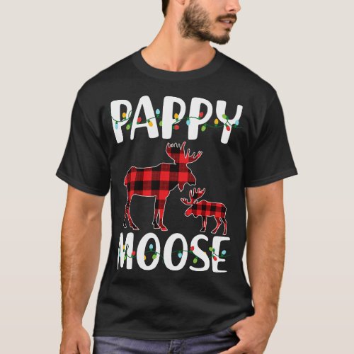 Red Plaid Pappy Moose Matching Family Pajama Chris T_Shirt