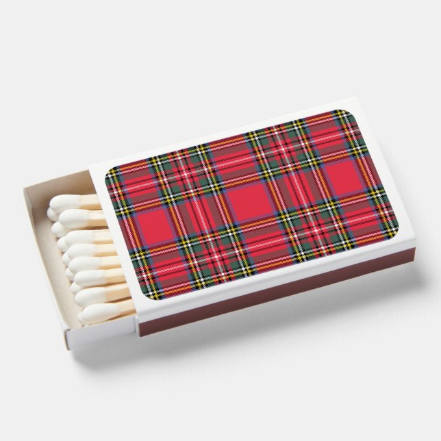  Red Plaid Party Holiday Celebration Favor  Matchboxes (Front Open)
