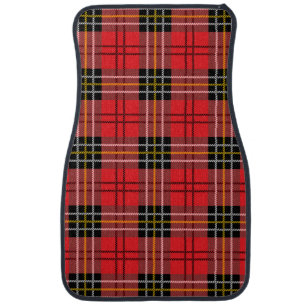 Red Plaid Pattern Car Floor Mat