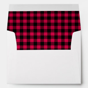 Red Plaid Pattern Christmas Envelope