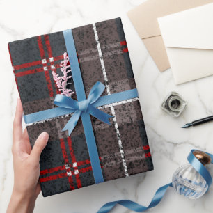 Red Plaid Pattern Christmas  Wrapping Paper