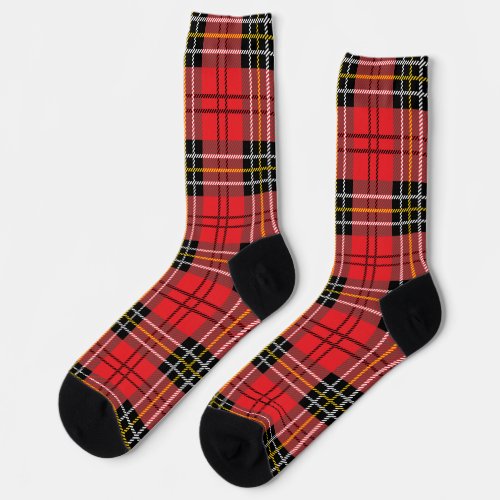 Red Plaid Pattern Socks