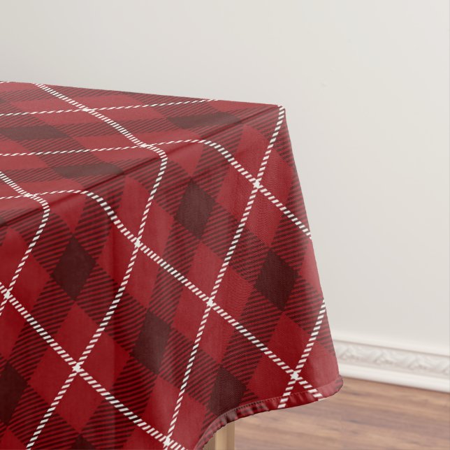  Red Plaid Pattern  Tablecloth (In Situ)