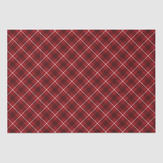  Red Plaid Pattern  Tissue Paper (Front)