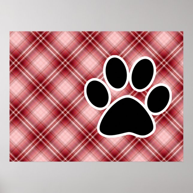 Red Plaid Paw Print (Front)