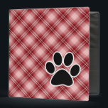 Red Plaid Paw Print 3 Ring Binder<br><div class="desc">You will love this red plaid paw print pawprint pawprints prints dog design. Great for gifts! Available on tee shirts, smart phone cases, mousepads, keychains, posters, cards, electronic covers, computer laptop / notebook sleeves, caps, mugs, and more! Visit our site for a custom gift case for Samsung Galaxy S3, iphone...</div>