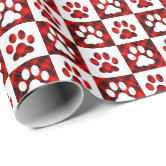 Dog Paw Print color Pattern Wrapping Paper