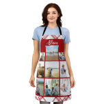 Red Plaid Personalized Family Photo Collage Name Apron Red Plaid Personalized Family Photo Collage Name Apron