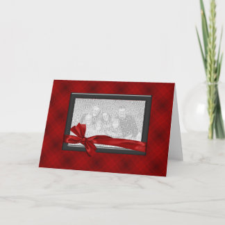 Red Plaid Photo Frame Card